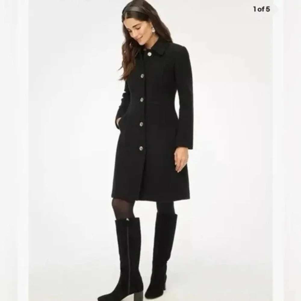 J. Crew Black Wool Blend Lady Day Coat Size 8 NEW
